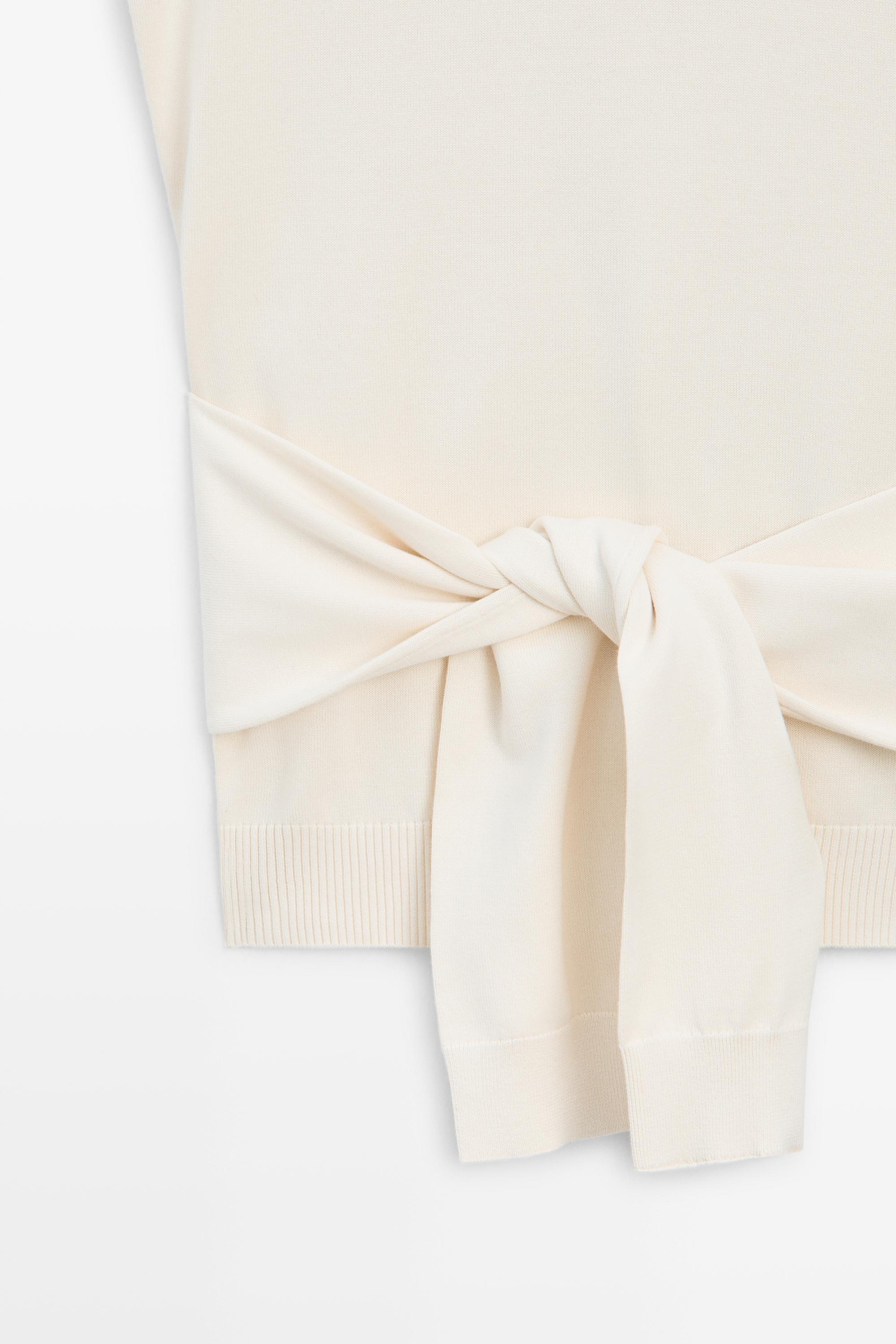 Top en maille 100 % coton avec détail noué